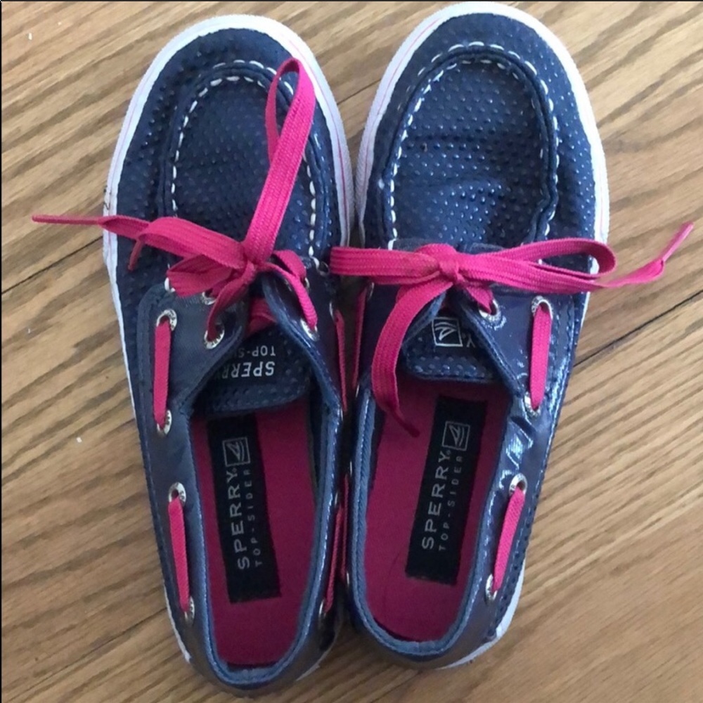 Sperry Kids Navy and Hot Pink shoes size 12.5